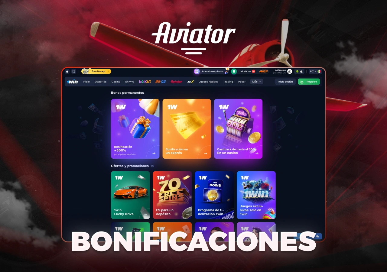 Ofertas de bonos para jugar a Aviator en 1Win