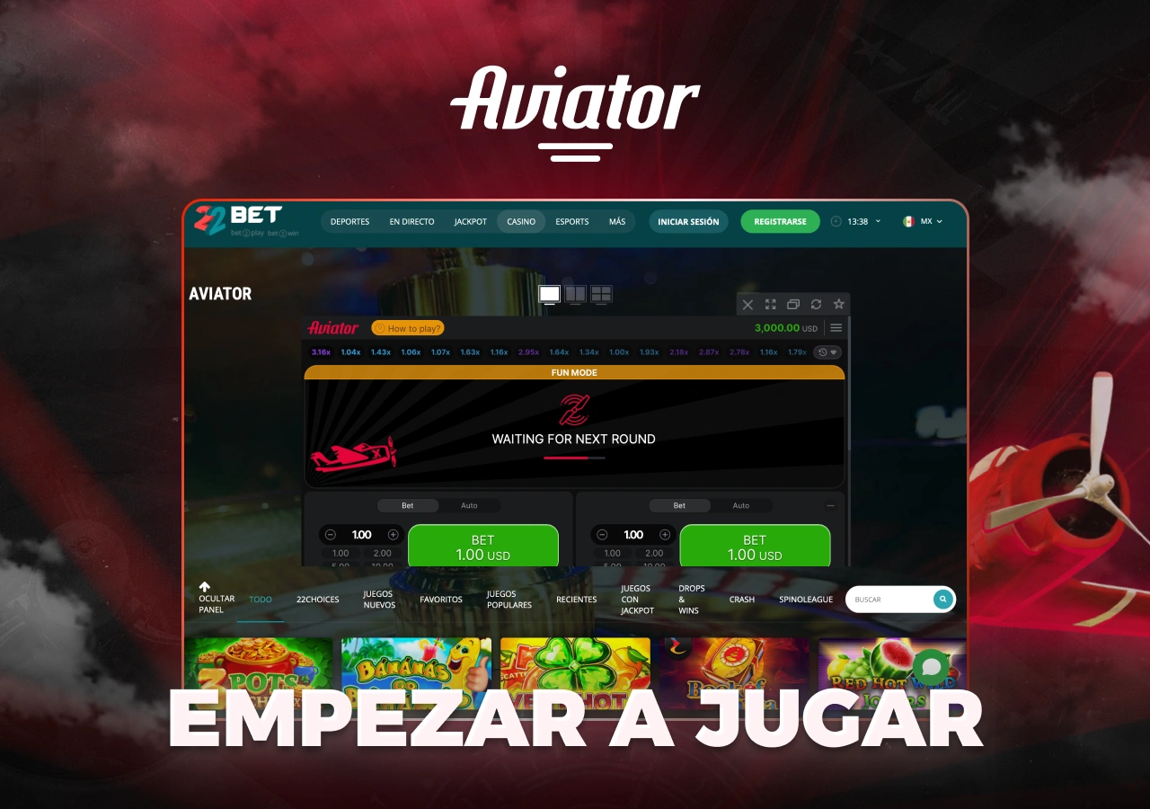 Empieza a jugar Aviator en la plataforma de la casa de apuestas en México